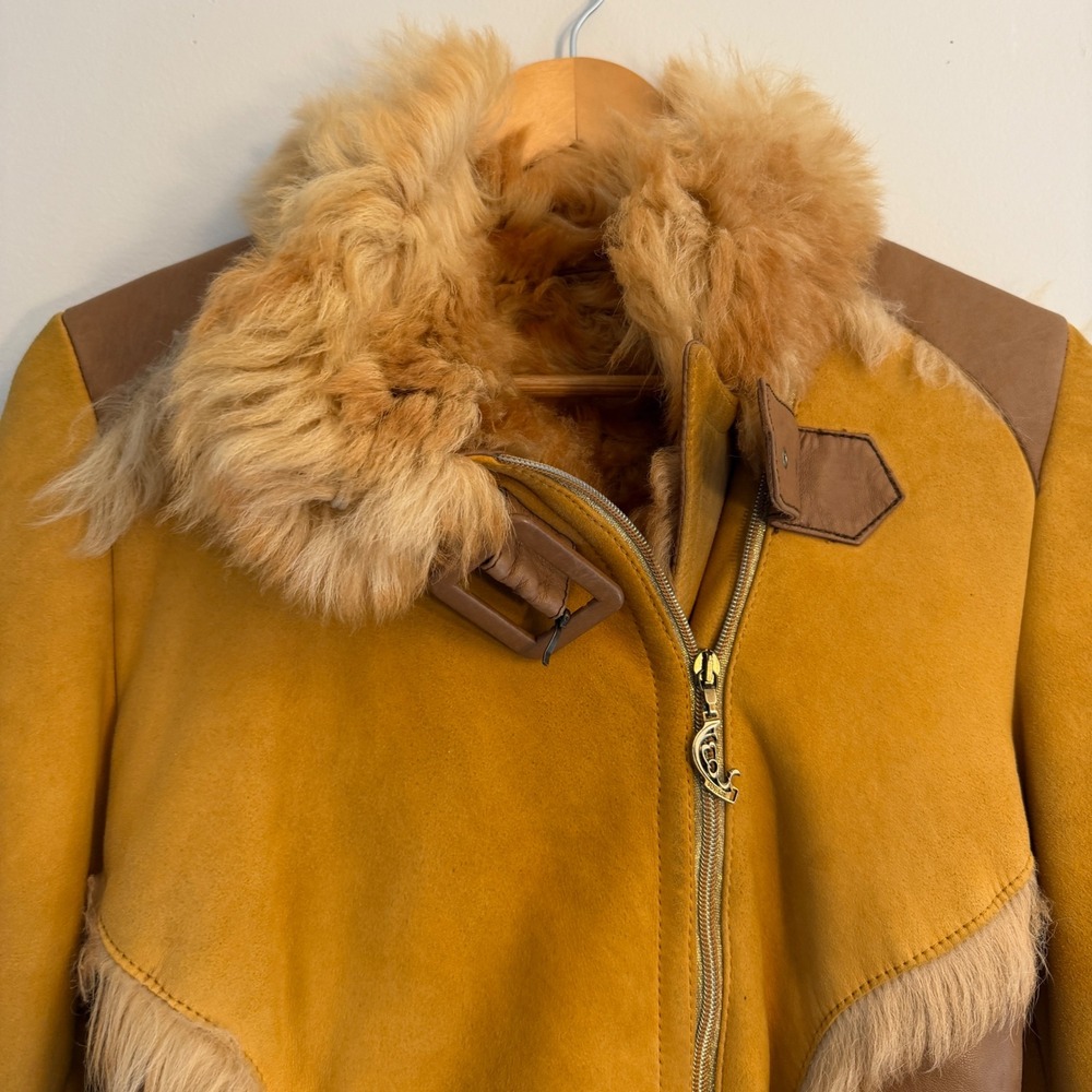 Voyage Invest in the Original Fox Fur Sheepskin Jacket Womens Medium Custom Rare - Picture 2 of 11